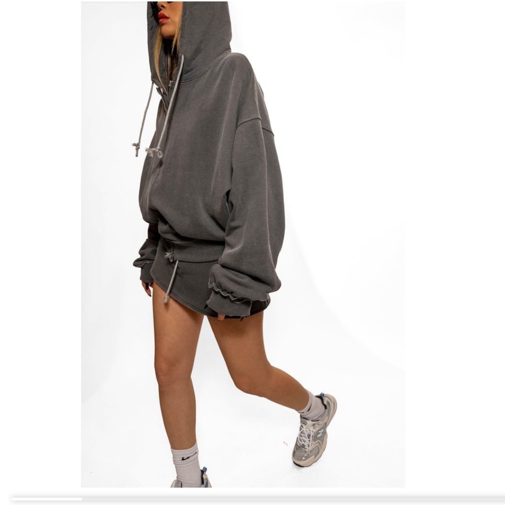 Grey TheBekk zip up hoodie oversized